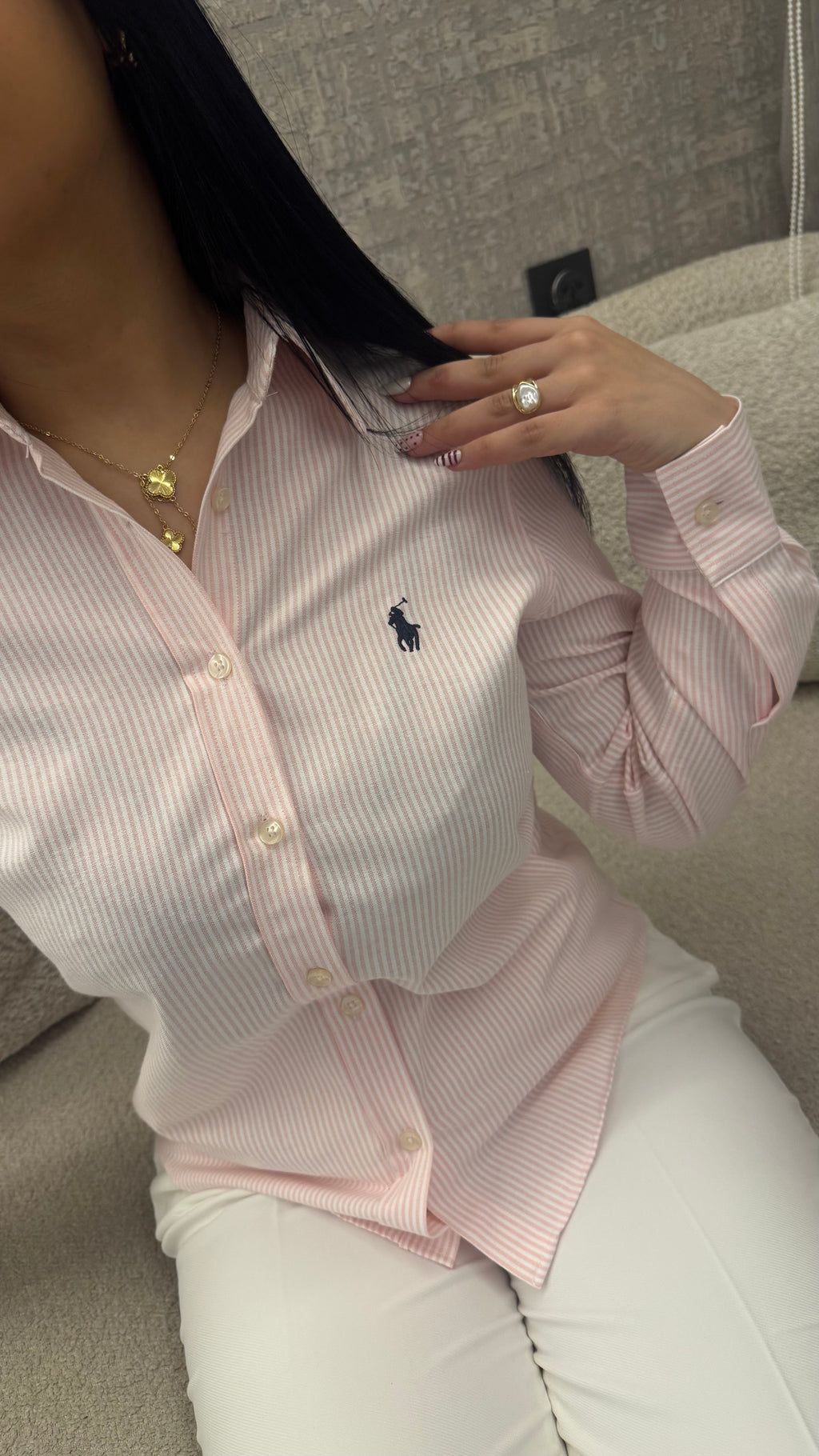 Chemise Oxford rayée Ralph Lauren pour femmes